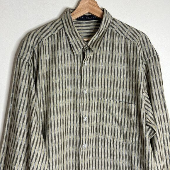 Jhane Barnes mens cotton striped long sleeve button down shirt size 1XLT - Picture 2 of 9